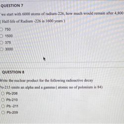 If we start with 8000 atoms of radium-226