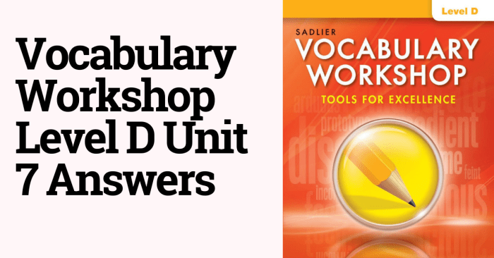 Vocabulary book level d answers