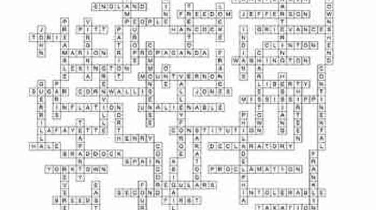 Revolutionary war crossword puzzle answer key pdf