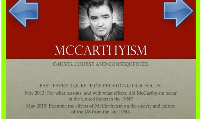 Red scare and mccarthyism handout answer key