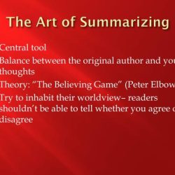 The art of summarizing they say i say summary